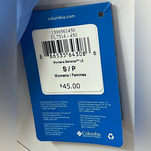 NWT Columbia Women's Bahama Light Blue Long Sleeve PFG Fishing Shirt. Size S/P. - Picture 7 of 12